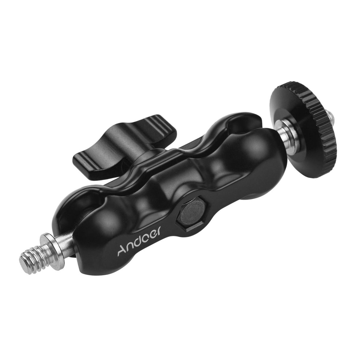 Andoer Articulating Friction Arm Monitor Mount with Double Ballhead Standard 1/4-inch Screw for Camera Monitor LED Light Microphone Video Rig