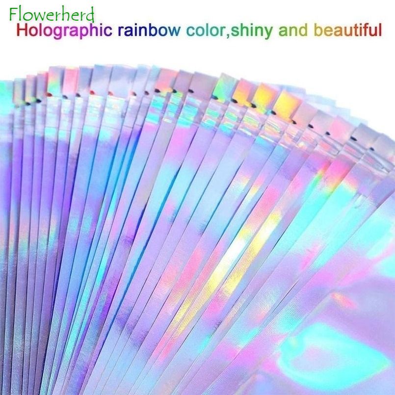 100 Pieces Resealable Smell Proof Bags Foil Mylar Ziplock Bags Aluminum Foil Bags Flat Metallic Flat Food Storage Bags Pouch-10x15cm