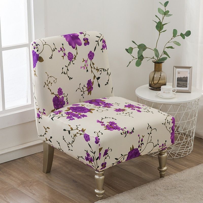 1 Piece Armless Accent Chair Cover Single Sofa Stool
