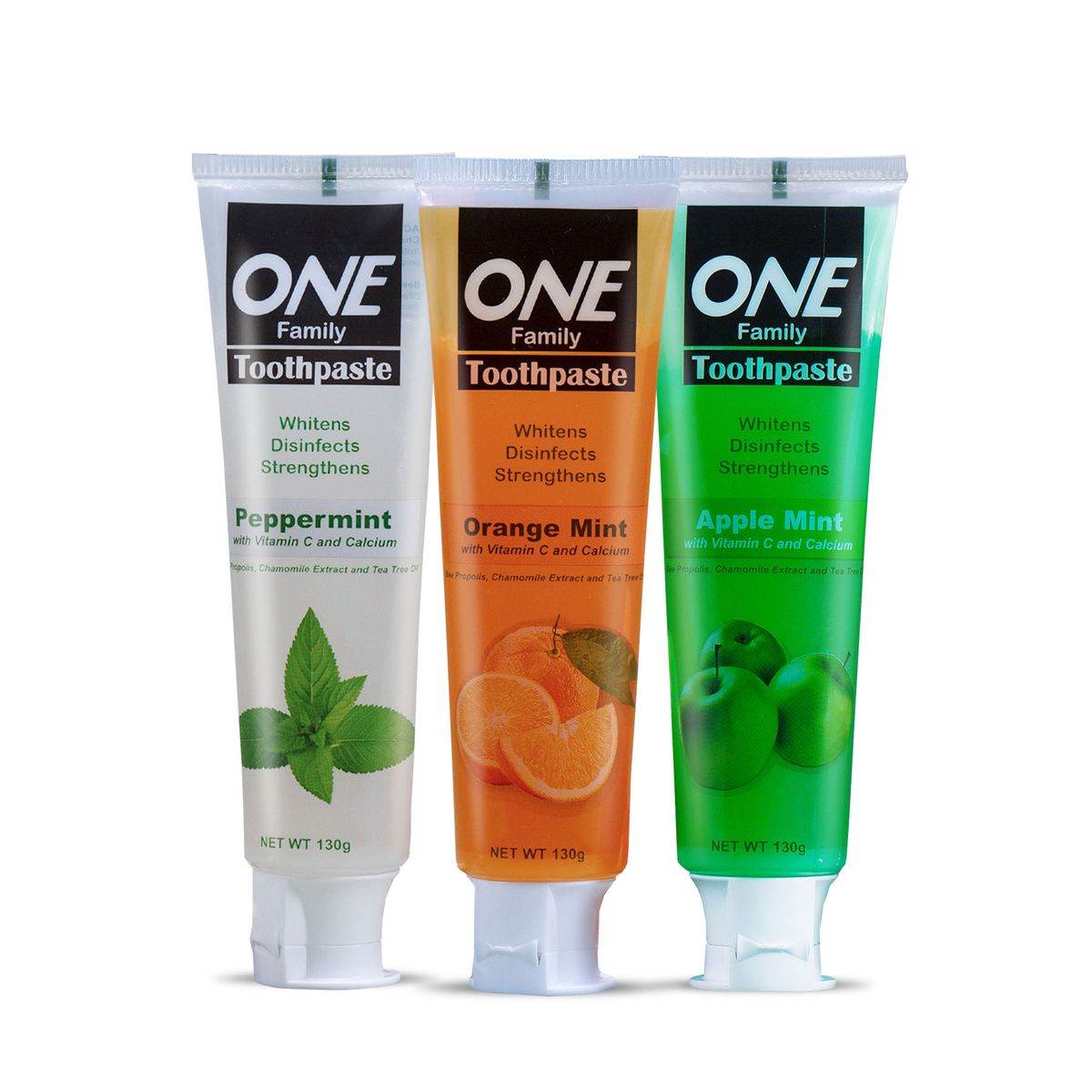 Toothpaste (3pcs) - Peppermint + Orange + Apple