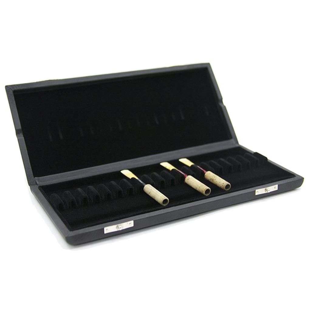 PU Leather Oboe Reed Case, Protects 20 Reeds, Black
