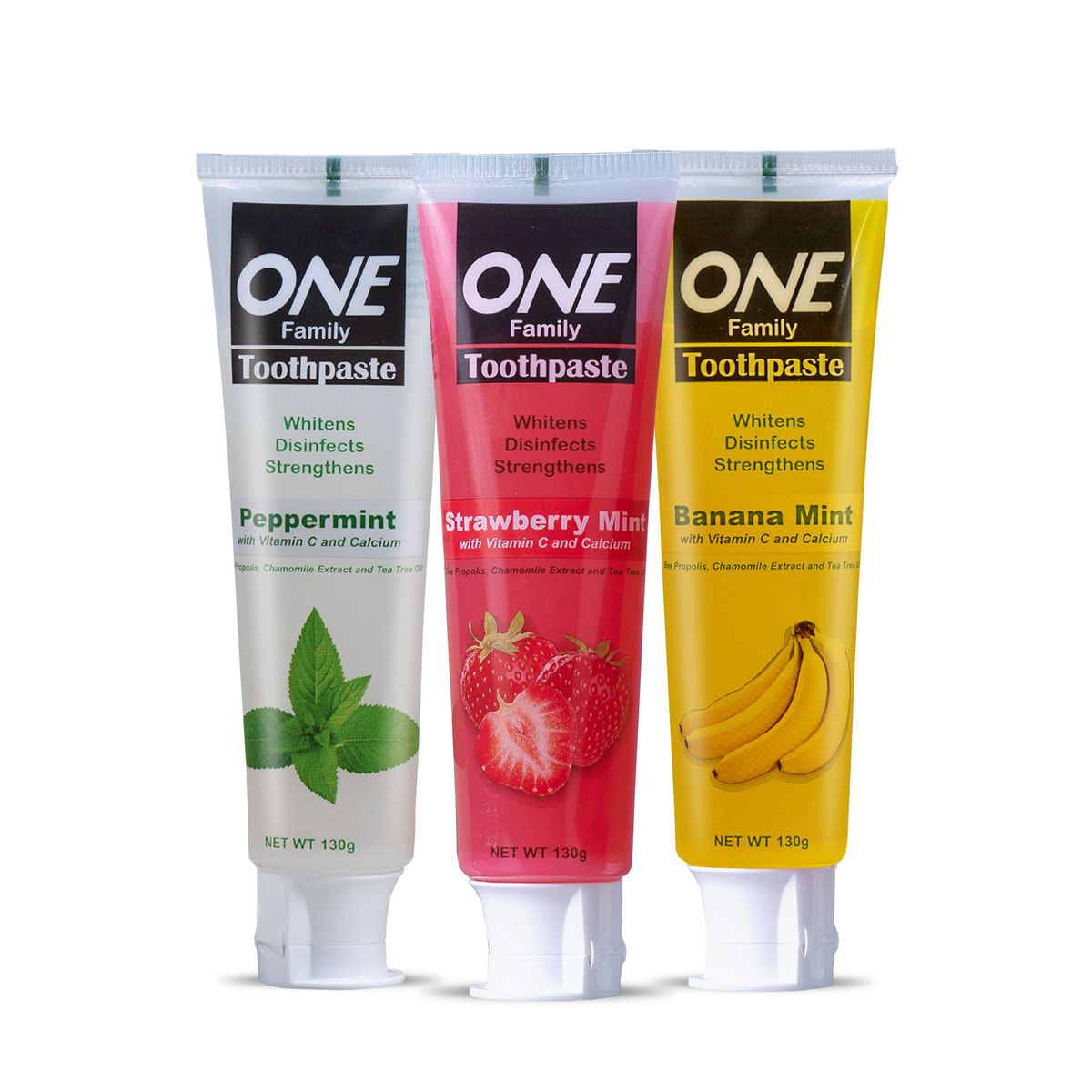 Toothpaste (3pcs) - Peppermint + Strawberry + Banana