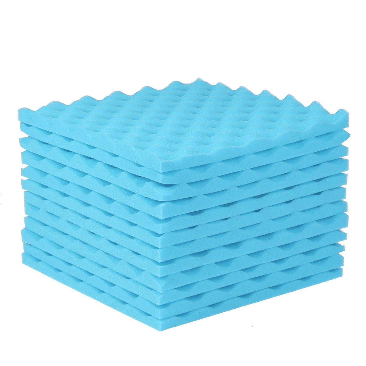 (30X30X2cm) Soundproofing Acoustic Foam Panel Record Studio Sound Proof Egg Crate Wall Tiles Studio Insulation Foam Sound Wedges For Studio Office Home Theater Sky Blue