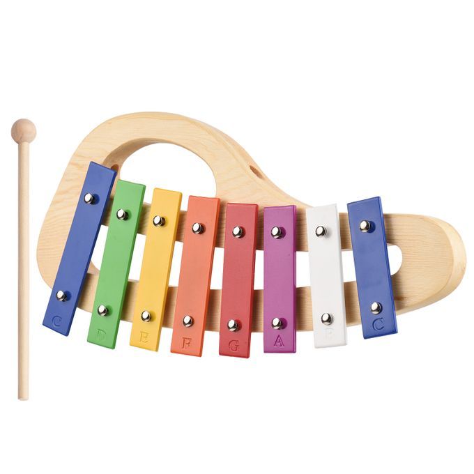 Wood Pine Xylophone 8-Note Glockenspiel 3mm Colorful