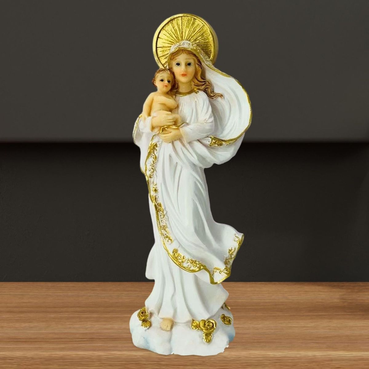 Blessed Mother And Child Jesus Figurine Catholic Sculpture