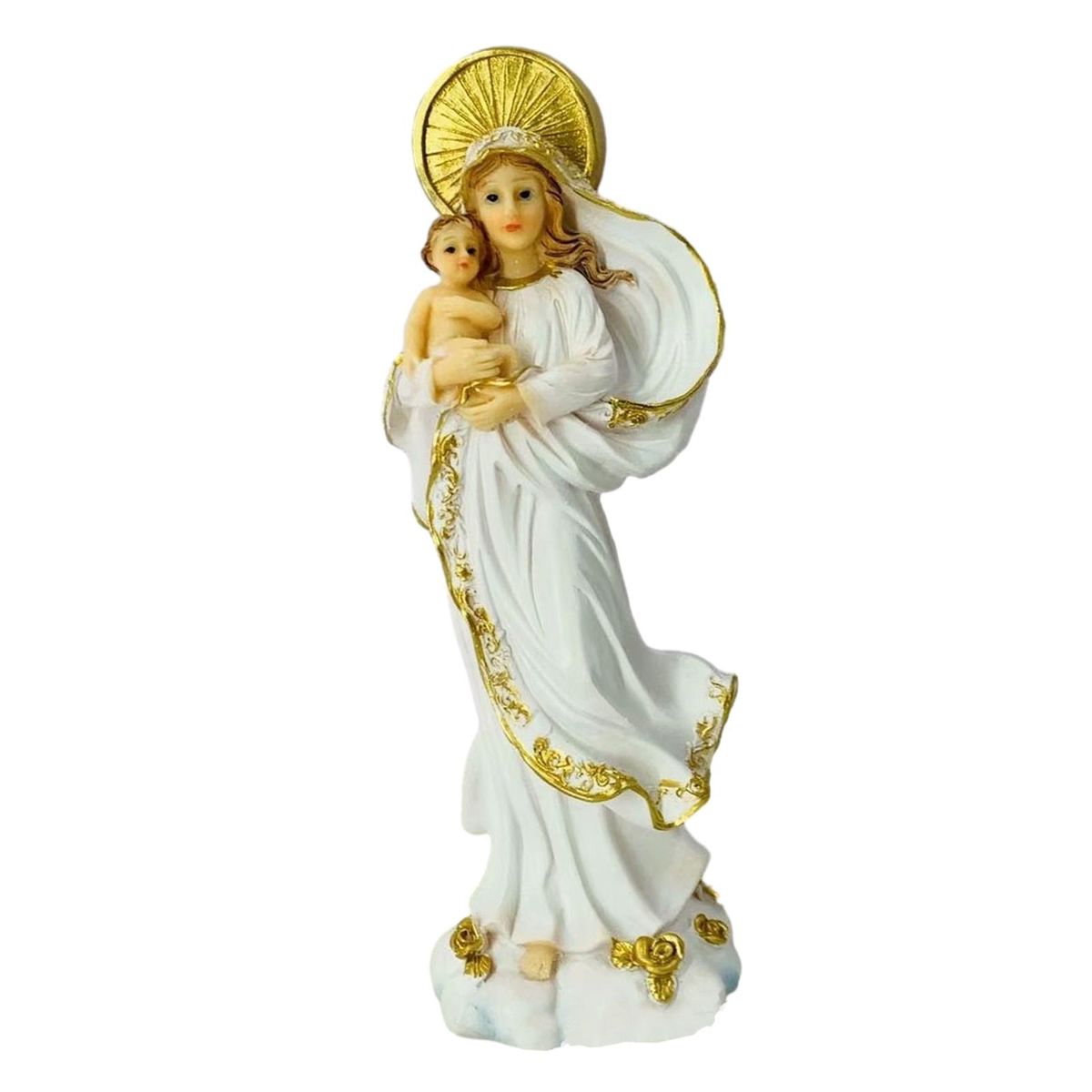 Blessed Mother And Child Jesus Figurine Catholic Sculpture
