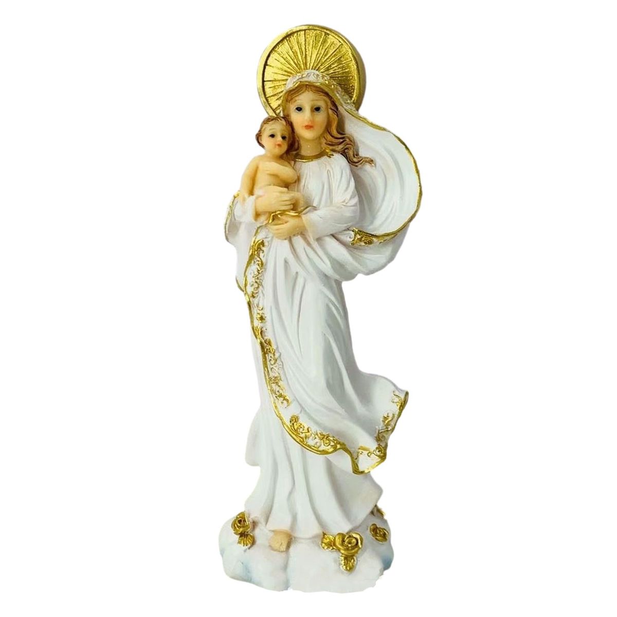Blessed Mother And Child Jesus Figurine Catholic Sculpture
