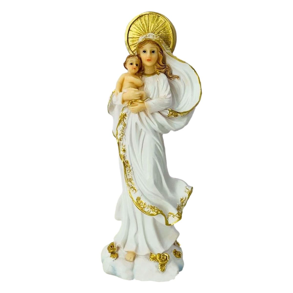 Blessed Mother And Child Jesus Figurine Catholic Sculpture