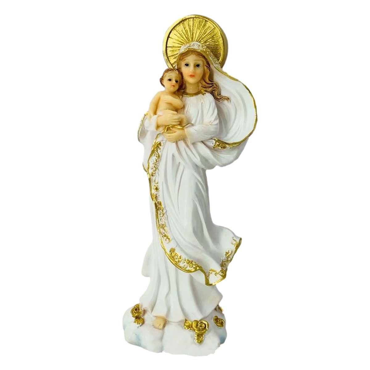 Blessed Mother And Child Jesus Figurine Catholic Sculpture