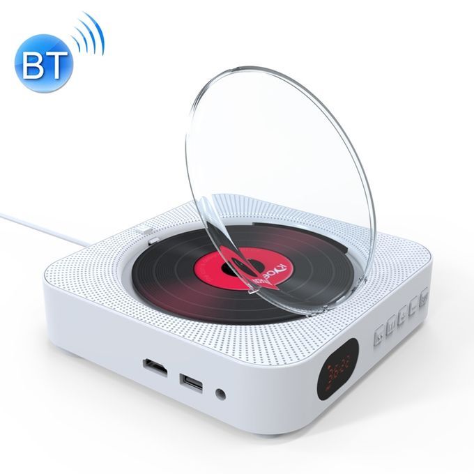 KC-606 Wall Mounted Bluetooth 4.2+EDR DVD Player With Remote Control, Support FM(White)