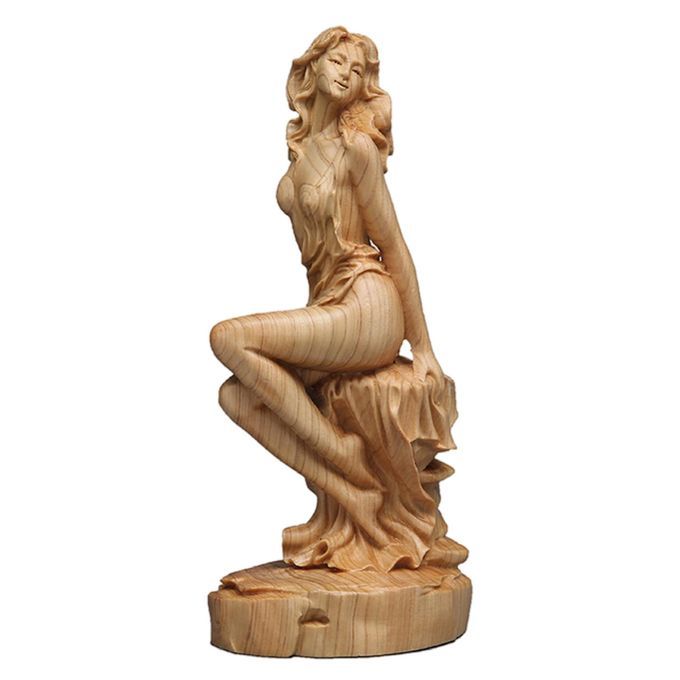Modern Boxwood Beauty Figurine Goddess Doll Statue Statue Decorative