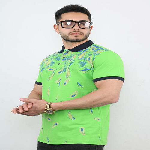 Men's Short Sleeve Slim Fitted Stripes Polo shirt - Green