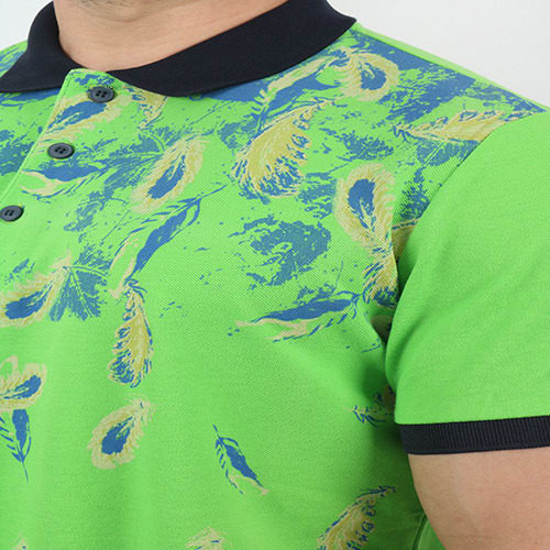 Men's Short Sleeve Slim Fitted Stripes Polo shirt - Green