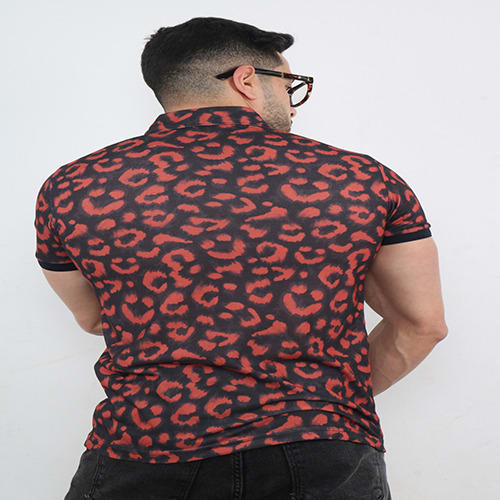 Brown Sportted Slim Fitted Polo Short