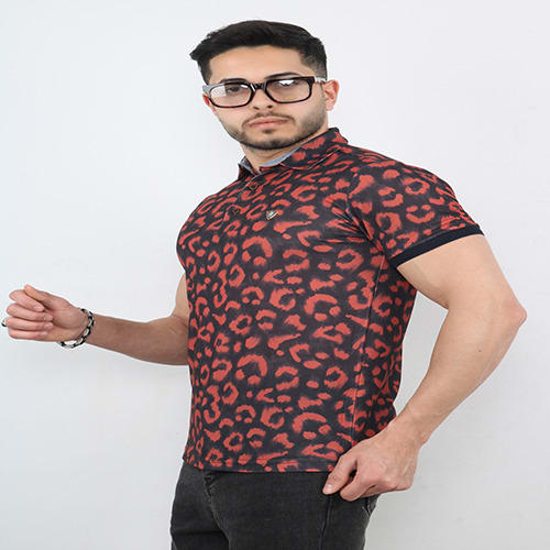 Brown Sportted Slim Fitted Polo Short