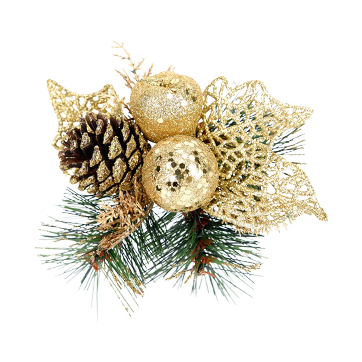 1 Pc Pine Cone Holly Artificial Flower DIY PVC-Golden