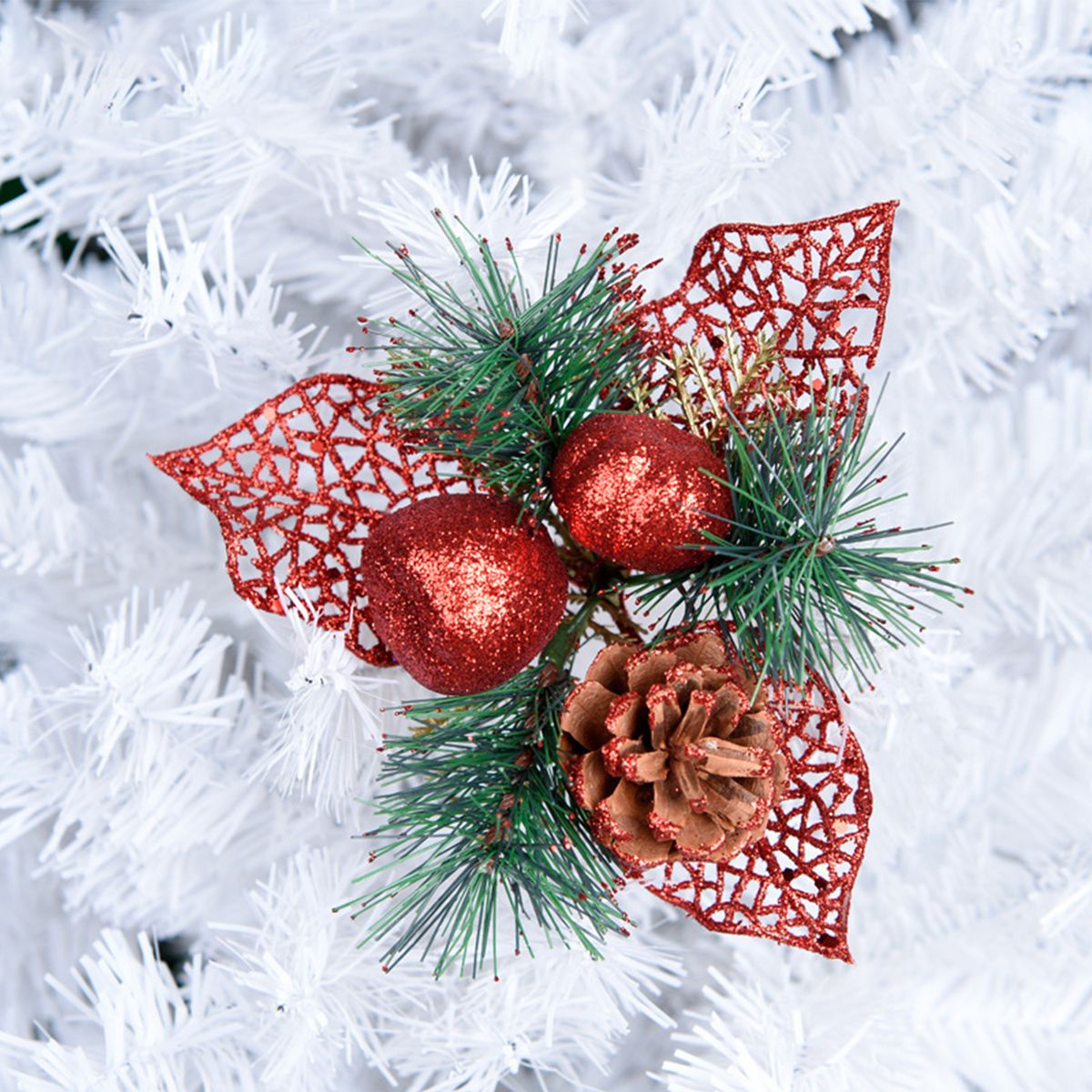 1 Pc Pine Cone Holly Artificial Flower DIY PVC-Golden