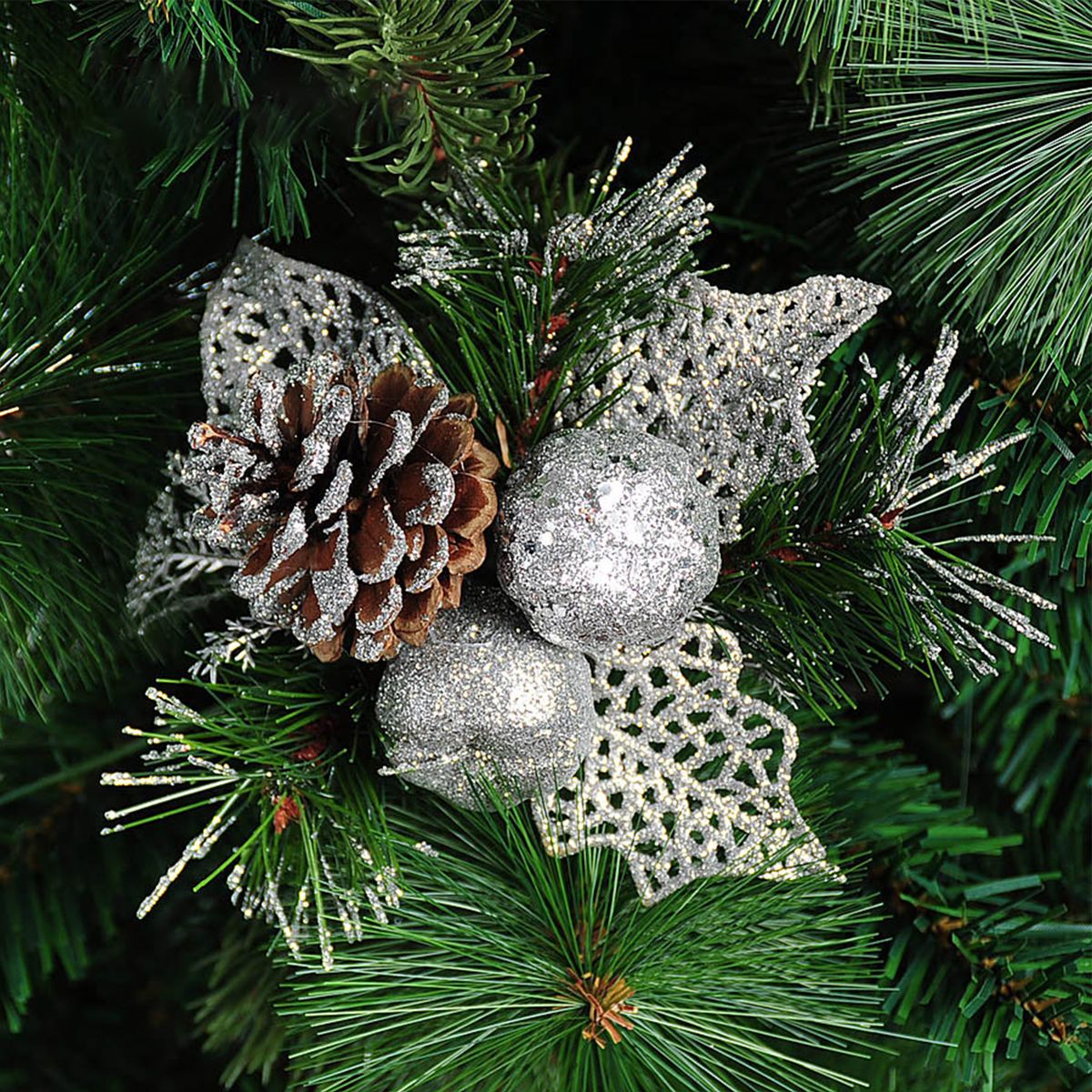 1 Pc Pine Cone Holly Artificial Flower DIY PVC-Golden