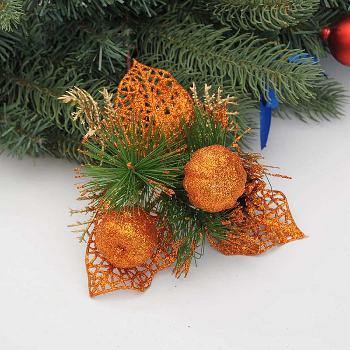 1 Pc Pine Cone Holly Artificial Flower DIY PVC-Golden