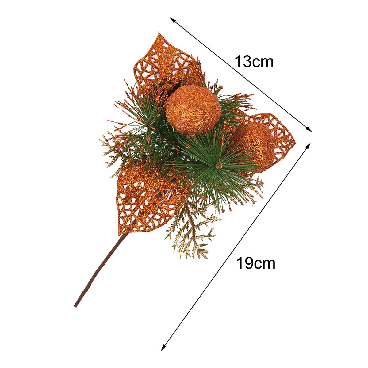 1 Pc Pine Cone Holly Artificial Flower DIY PVC-Golden