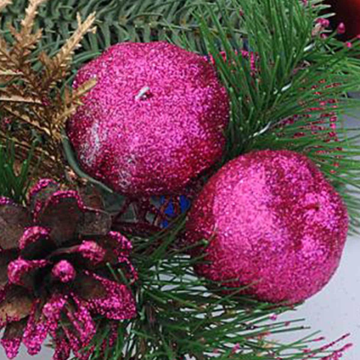 1 Pc Pine Cone Holly Artificial Flower DIY PVC-Golden