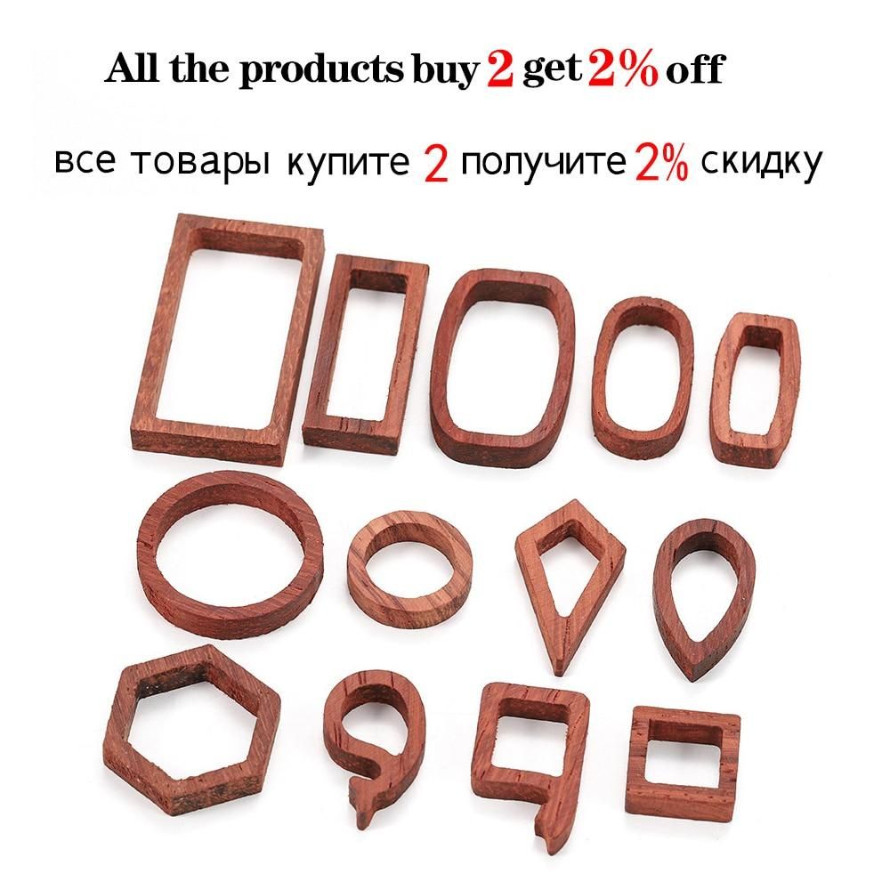 13Style Open Bezel Back Pendant Frame Geometric Shaped Charms DIY Epoxy Resin Wood Pendants For Jewelry Making Crafts Supplies