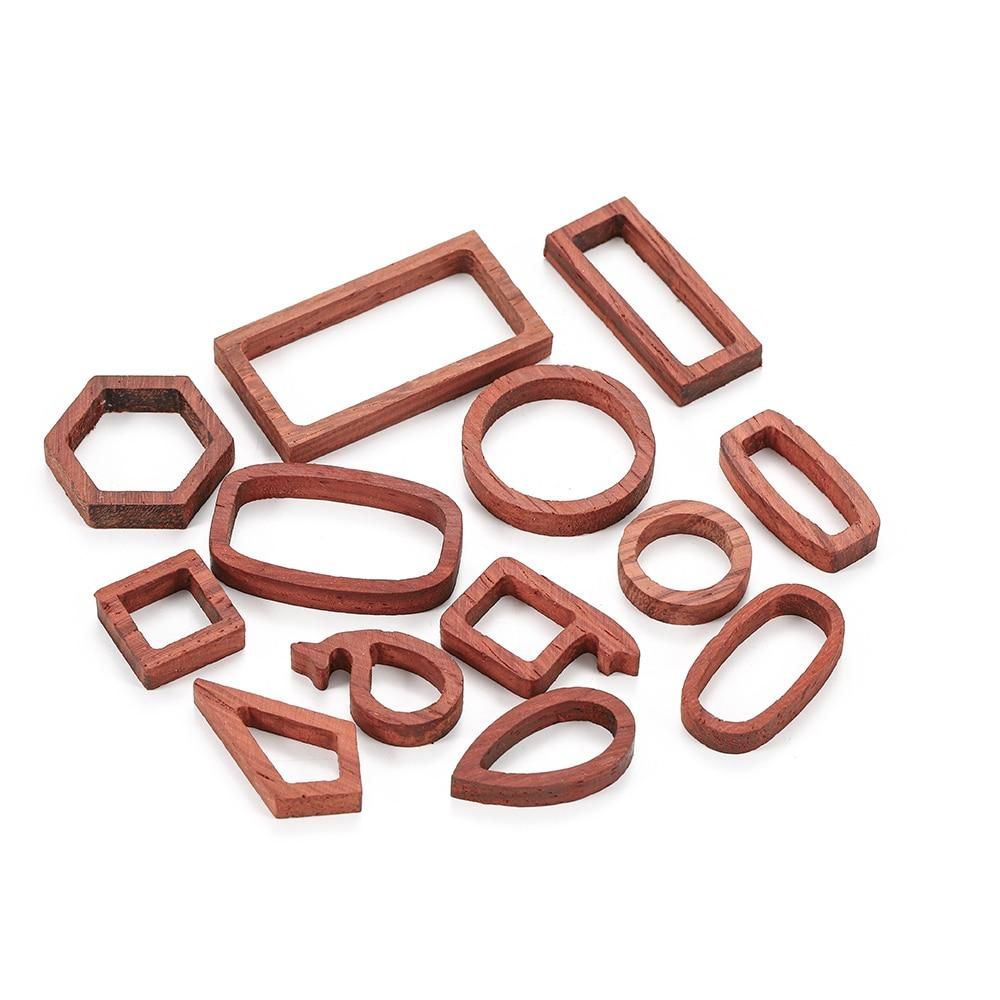 13Style Open Bezel Back Pendant Frame Geometric Shaped Charms DIY Epoxy Resin Wood Pendants For Jewelry Making Crafts Supplies