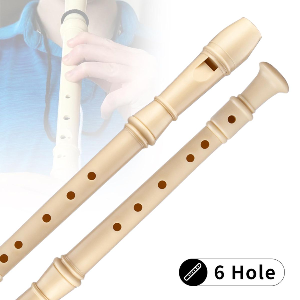 Plastic Musical Flute 6/8 Holes Soprano Recorder Baroque 6 Hole