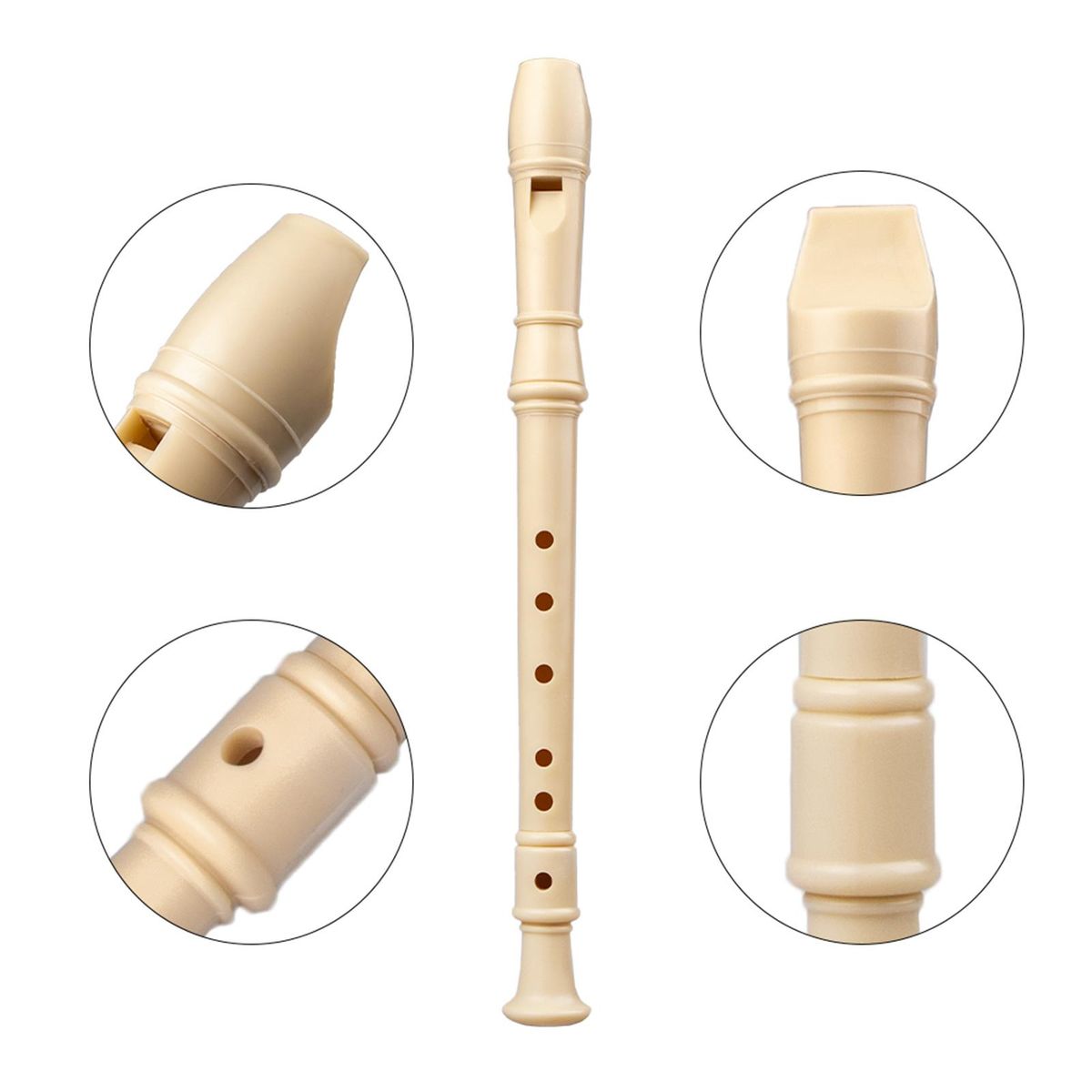 Plastic Musical Flute 6/8 Holes Soprano Recorder Baroque 6 Hole
