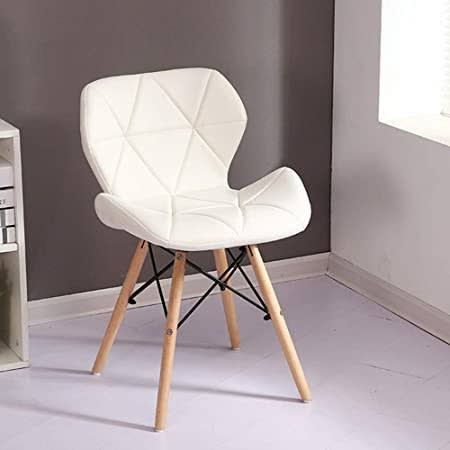 Padded Wooden Leg Dinning Chair - White