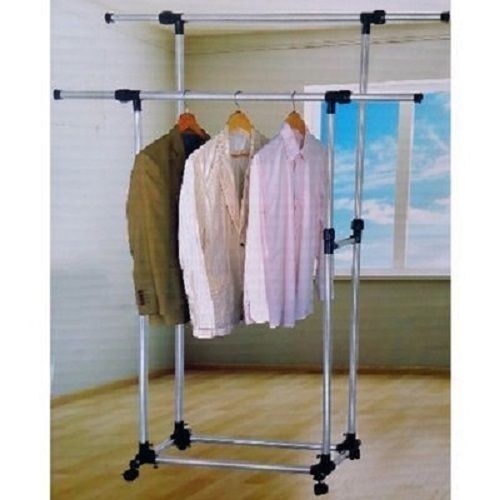 Foldable Double Pole Cloth Hanger For Boutique Office Home
