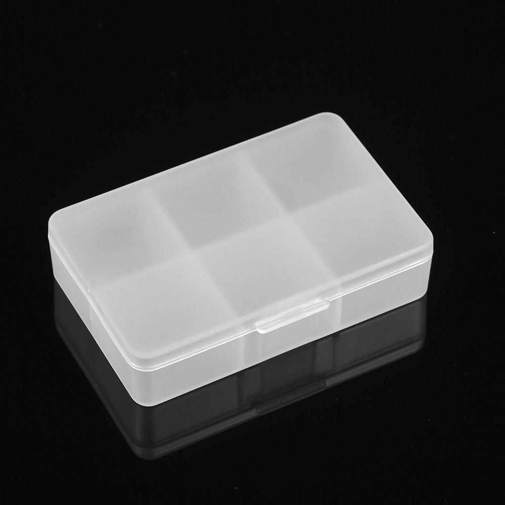 Matte Plastic Clear Home Rectangle 6 Compartments Medicine Pill Holder Storage Box Case