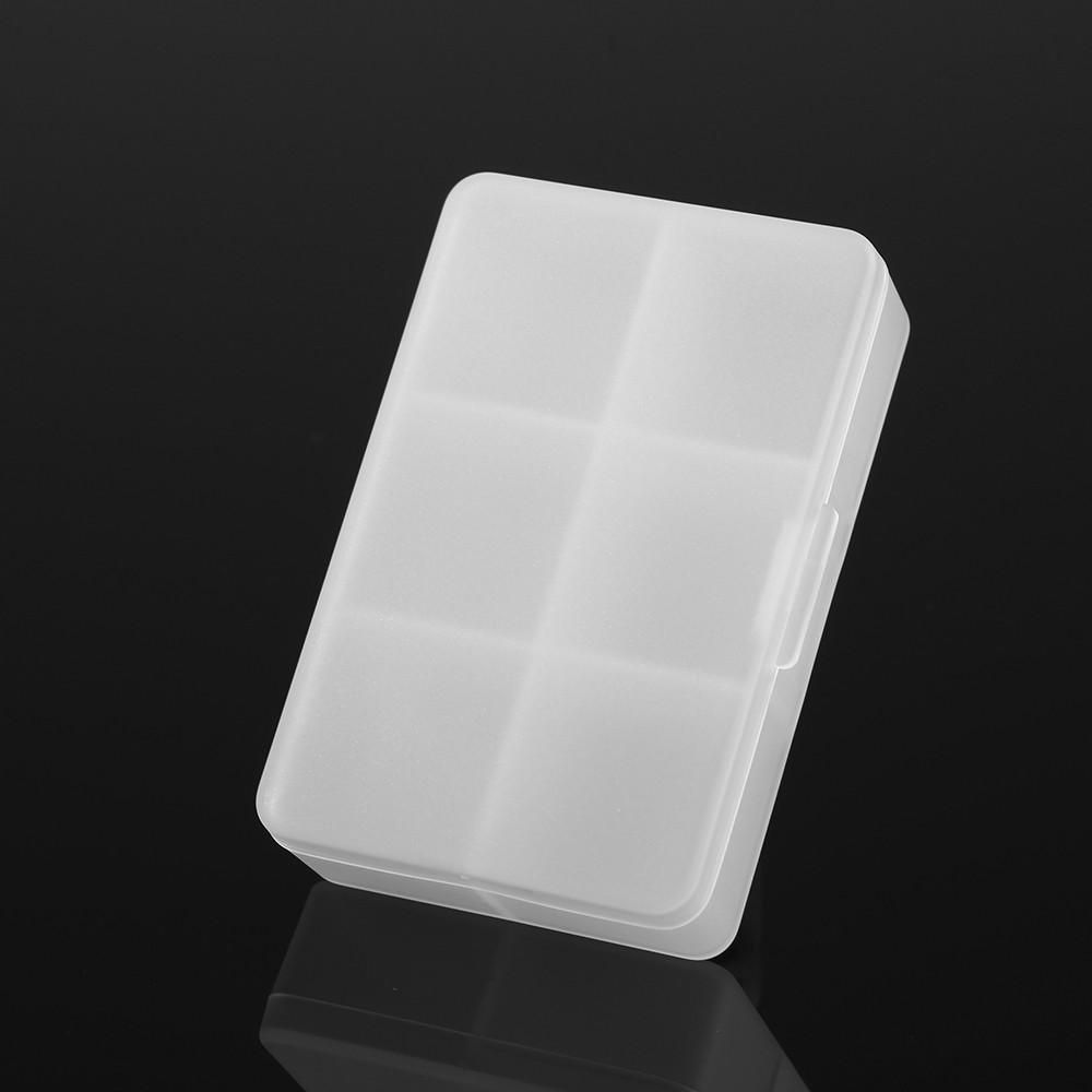 Matte Plastic Clear Home Rectangle 6 Compartments Medicine Pill Holder Storage Box Case
