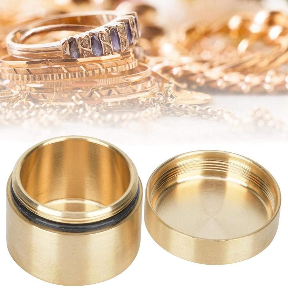 Brass Pill Box Waterproof Sealed Brass Outdoor Pill Jewelry