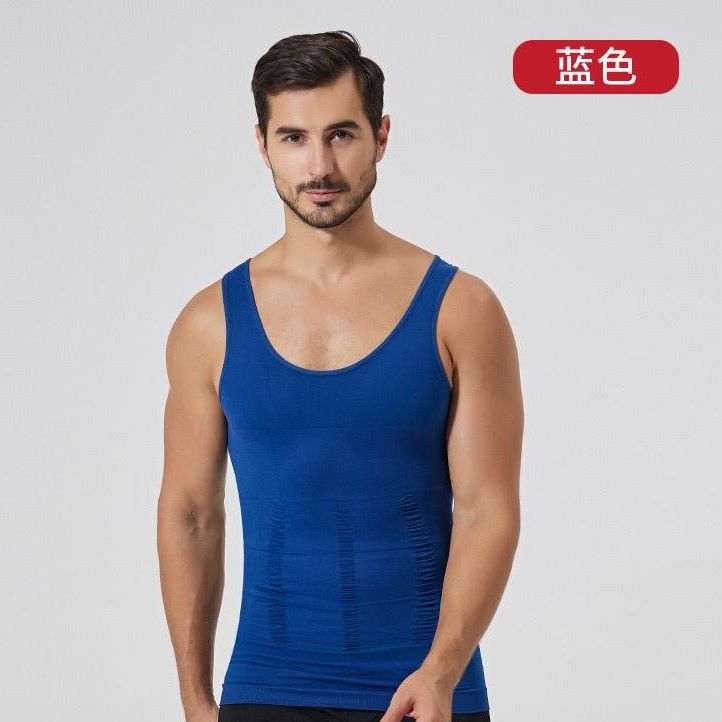 Slim And Lift  Singlet  Trainer Sleeveless Shaper Vest Men's Blue