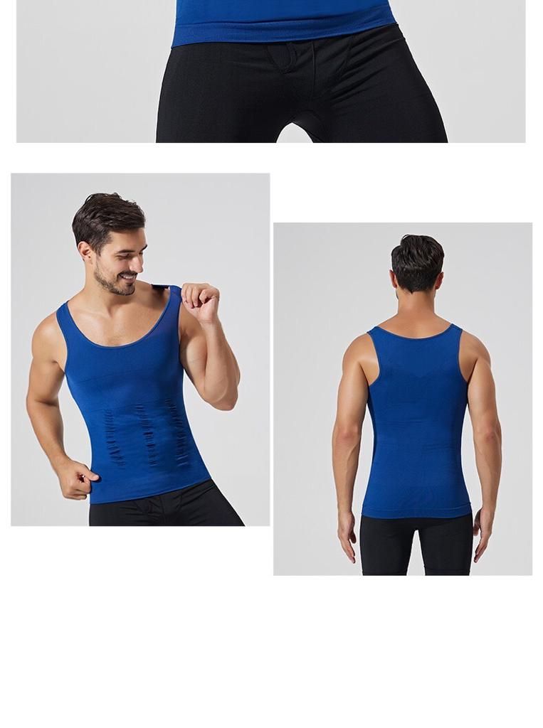 Slim And Lift  Singlet  Trainer Sleeveless Shaper Vest Men's Blue