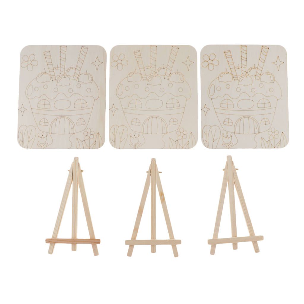 Natural Wood Tripod Easel With Drawing Board For