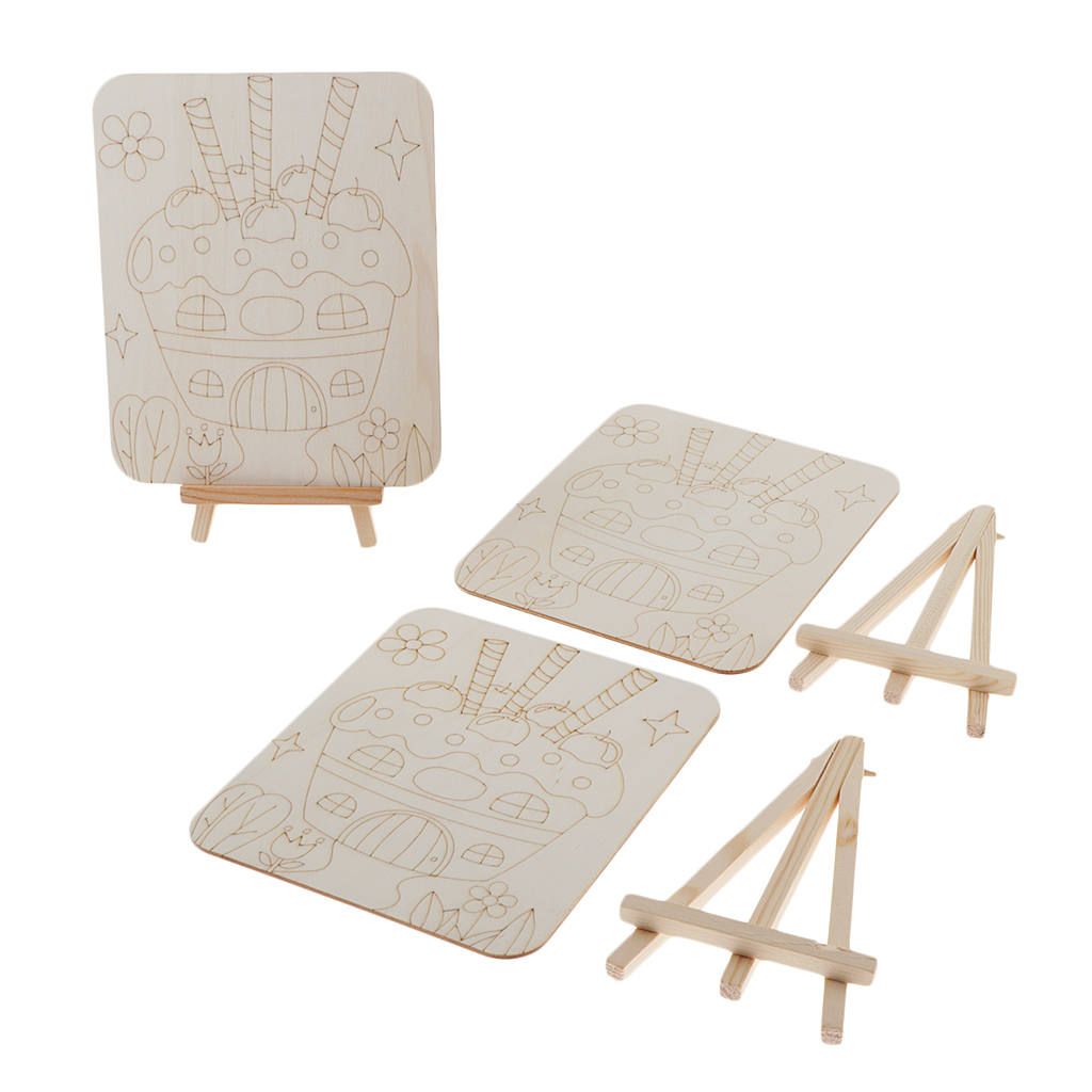 Natural Wood Tripod Easel With Drawing Board For