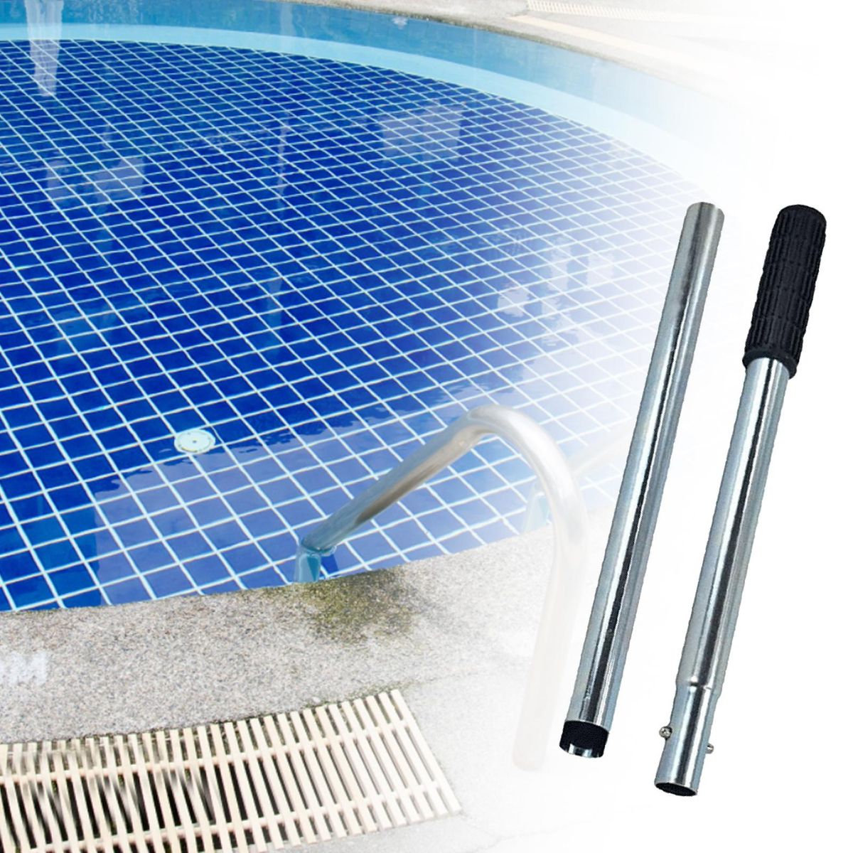 Pool Cover Installation Removal Rod Swimsafe Pool Cover Spring Pole Silver