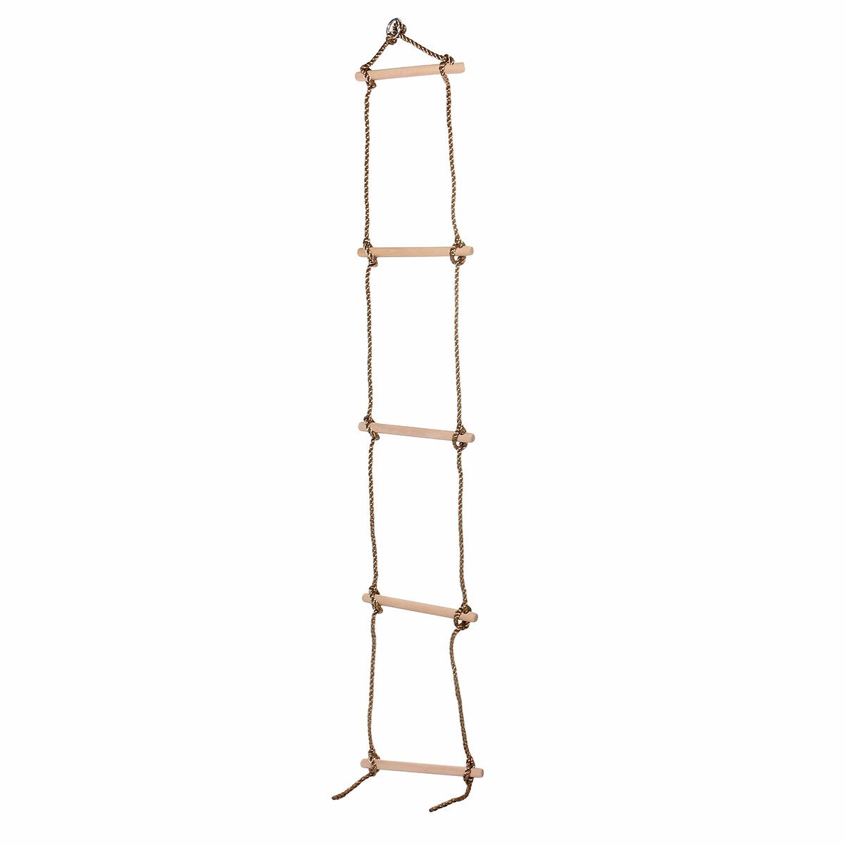 Kids Garden Outdoor Swings 5 Rungs Climbing Rope Ladder Wooden Child Safety Play