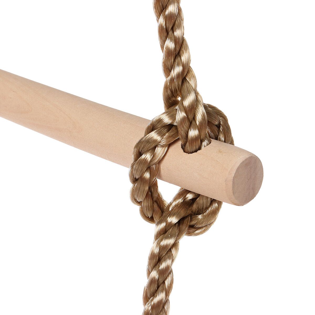 Kids Garden Outdoor Swings 5 Rungs Climbing Rope Ladder Wooden Child Safety Play