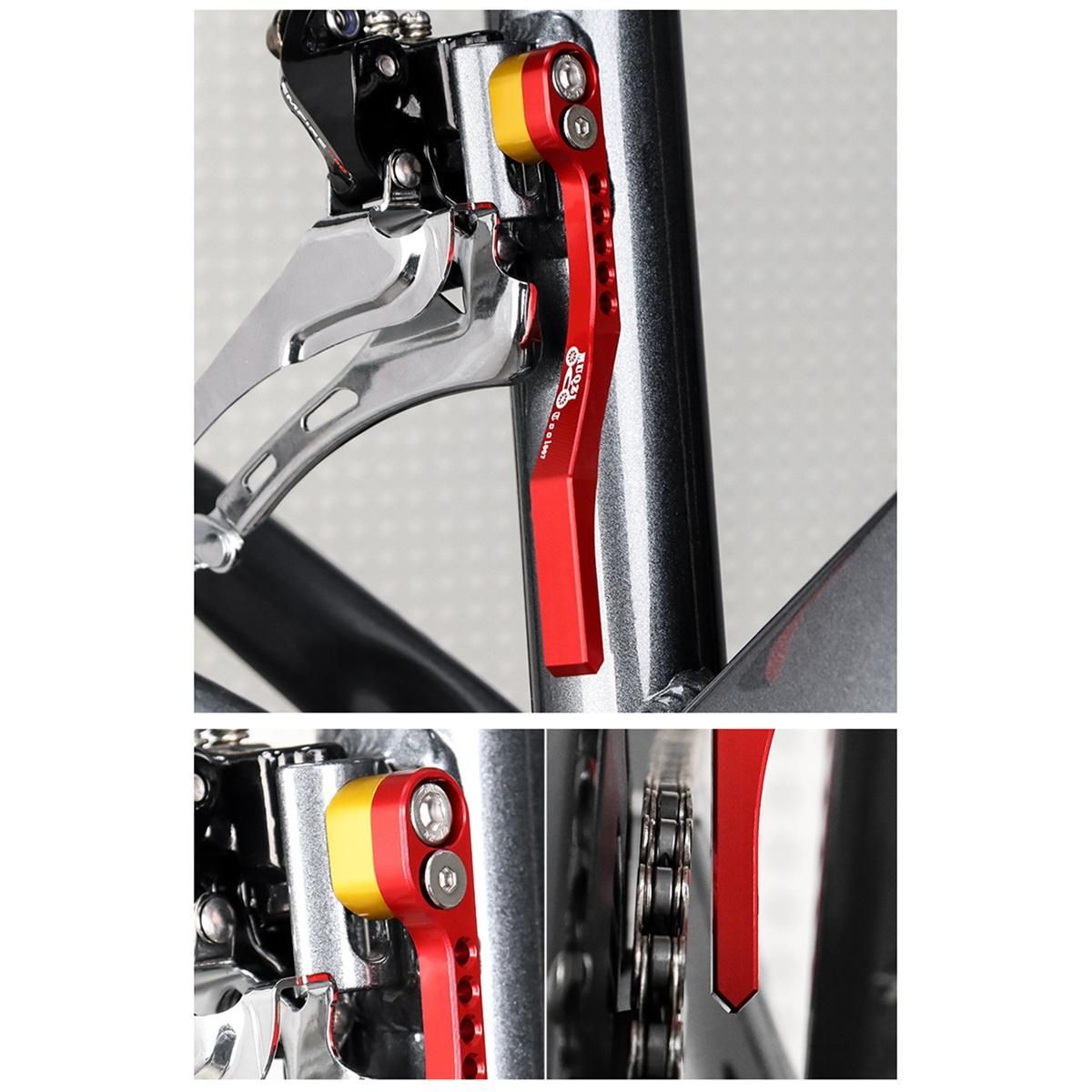 Road Bike Chain Catcher Drop Aluminum Alloy Bicycle Chain Stabilizer Anti-Drop Chain Guide Silver