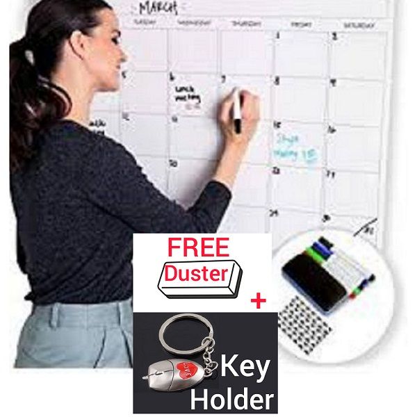 24 Pcs- Mix-Colour Easable White Board Maker + Free Duster+Key Holder