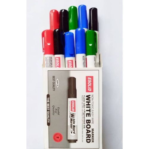 10 Pcs- Erasable Refillable White Board Marker+Free Duster