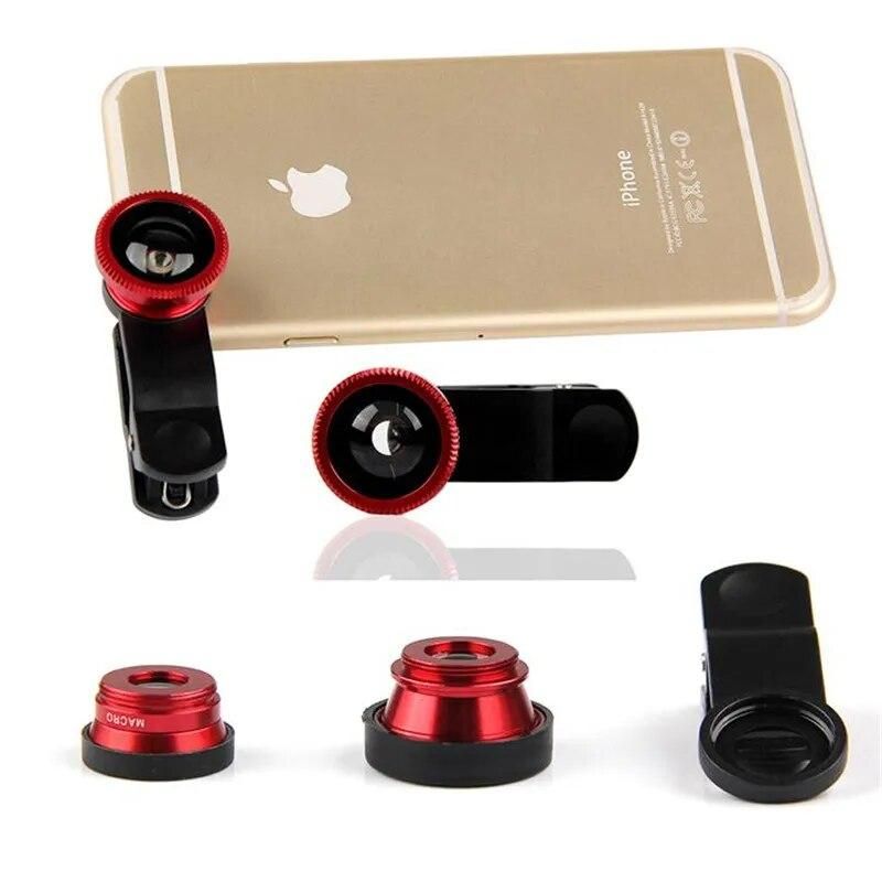 Universal 5in1 Camera Lens Kit for iPhone X for iPhone 6 6s 7 8 Plus Fisheye Wide Angle Lenses for Redmi 5 Plus Tripod for P20
