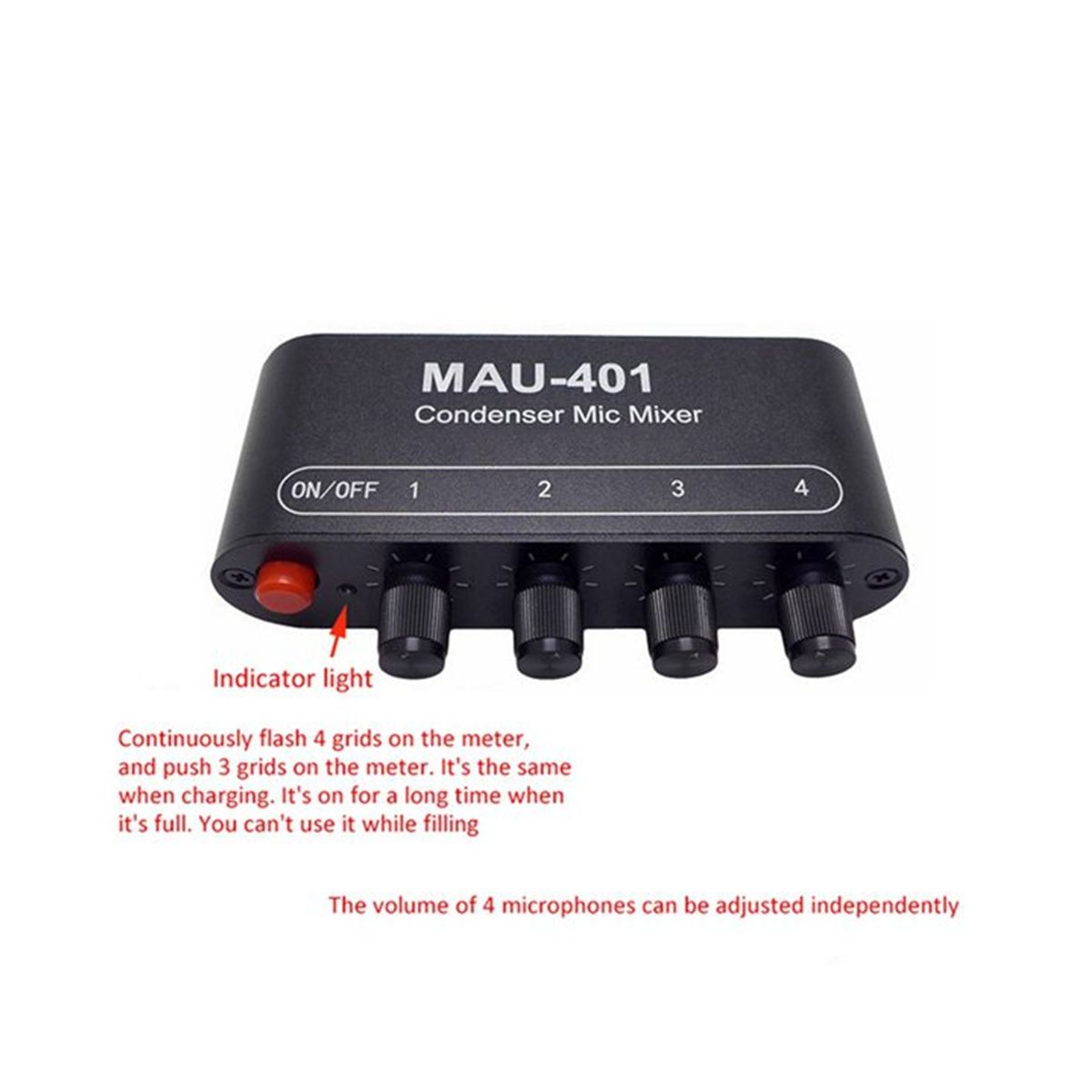 New Mini Audio Mixer Condenser Microphone Mixer Four-In-One Microphone Amplifier for Computer Mobile Phone Sound Card