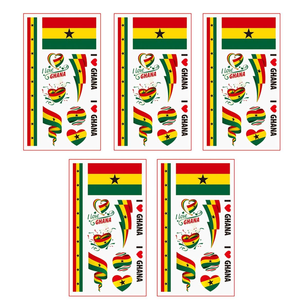 5Pcs Decorative Sticker World Cup Encourage Sticker Aldult Gifts Multicolor