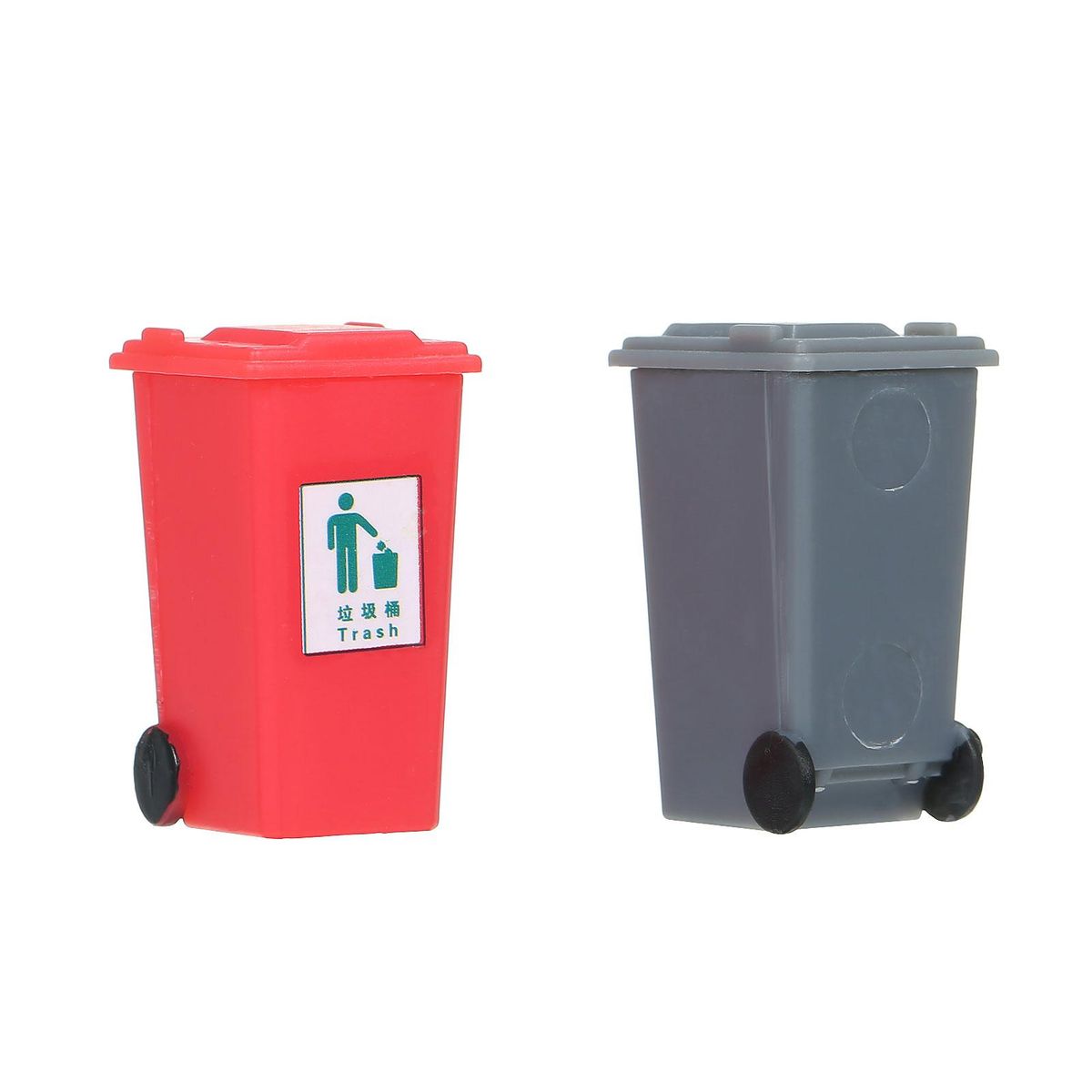 Miniature Garbage Cans Painted Garbage Cans Model Garbage Truck Cans Sandtable Fairy House Street Scenery Decoration