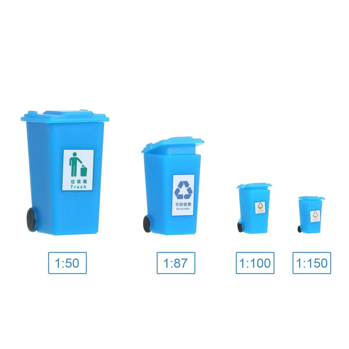 Miniature Garbage Cans Painted Garbage Cans Model Garbage Truck Cans Sandtable Fairy House Street Scenery Decoration