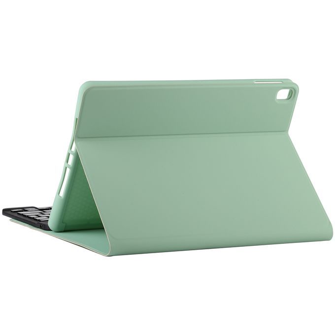 TG11B Detachable Bluetooth Black Keyboard + Microfiber Leather Protective Case For IPad Pro 11 Inch (2020), With Pen Slot & Holder (Green)